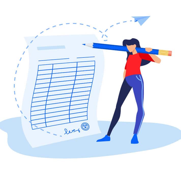 Eine Person prüft Zuständigkeit Eine Person prüft Zuständigkeit